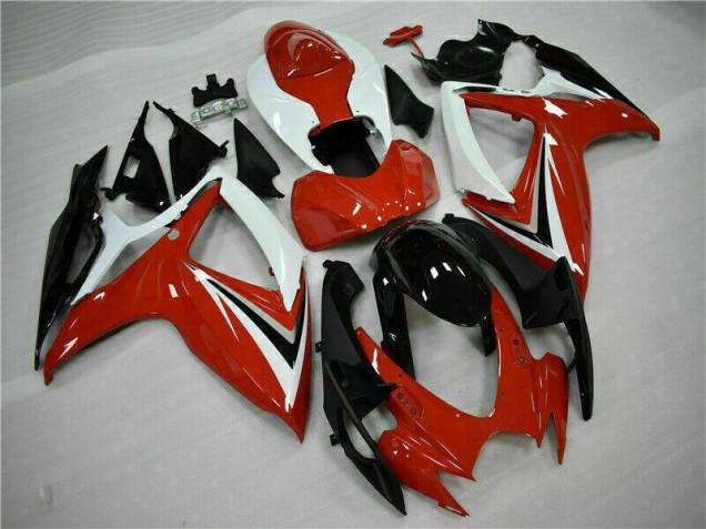 ABS Carenado Motocicleta GSXR 600 / 750 K6 06-07 - Rojo Blanco