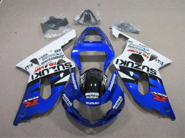 ABS Carenado Motocicleta GSXR 600 K1 K2 K3 01-03 - Azul Blanco Motul