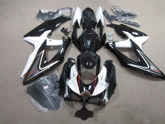 ABS Moto Plástica GSXR 600 K8 08-10 - Negro Blanco