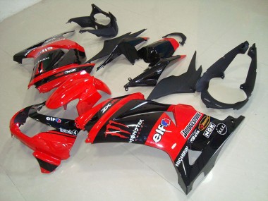 ABS Moto Plástica ZX 250R 08-12 - Negro Rojo Monster