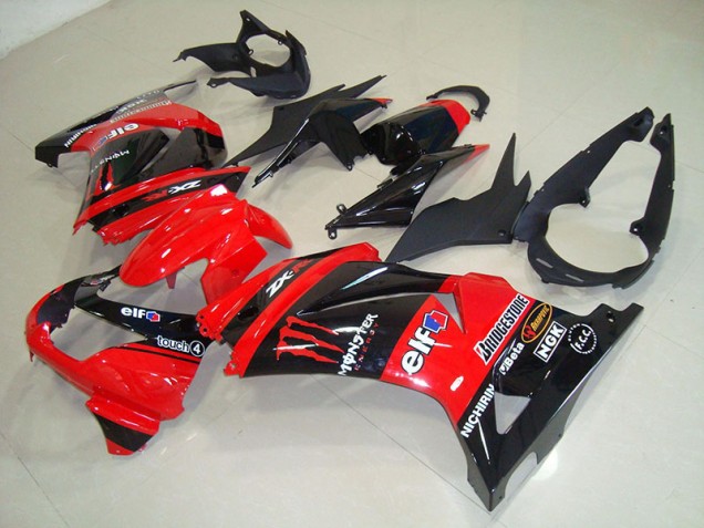ABS Moto Plástica ZX 250R 08-12 - Negro Rojo Monster