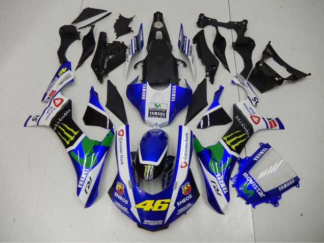 ABS Moto Plástico R1 15-19 - Azul Azul Blanco ENEOS Movistar 46 ABS Moto Plástico R1 15-19 - Azul Azul Blanco ENEOS Movistar 46