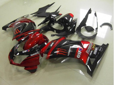 ABS Moto Plástico ZX 250R 08-12 - Negro Rojo Monster