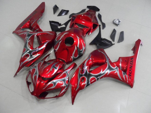 Carenado Moto CBR 1000 RR 06-07 - Rojo con Negro Gris Llama Carenado Moto CBR 1000 RR 06-07 - Rojo con Negro Gris Llama
