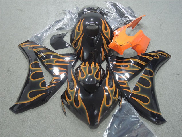 Carenado Moto CBR 1000 RR 08-11 - Negro Naranja Llama