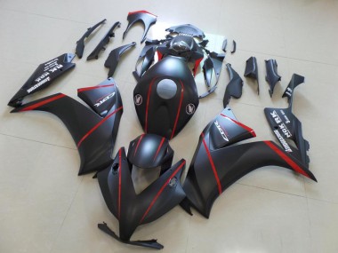 Carenado Moto CBR 1000 RR 12-16 - Mate Bladk con Rojo Raya
