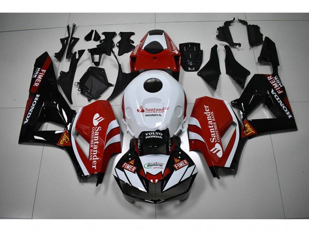 Carenado Moto CBR 1000 RR 12-16 - Negro Blanco Rojo Santander