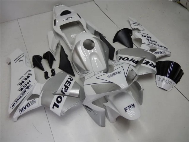 Carenado Moto CBR 600 RR 03-04 - Plata Blanco Negro Repsol