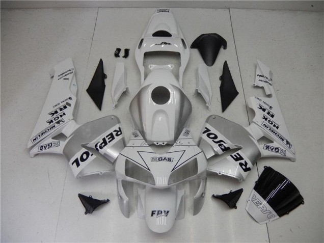 Carenado Moto CBR 600 RR 03-04 - Plata Blanco Negro Repsol