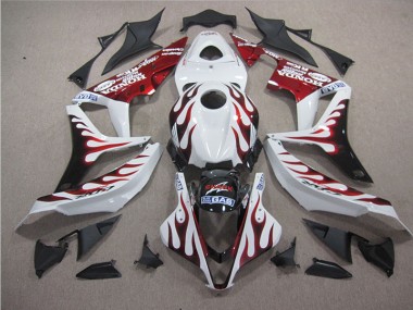 Carenado Moto CBR 600 RR 07-08 - Blanco Rojo Llama Tiburón