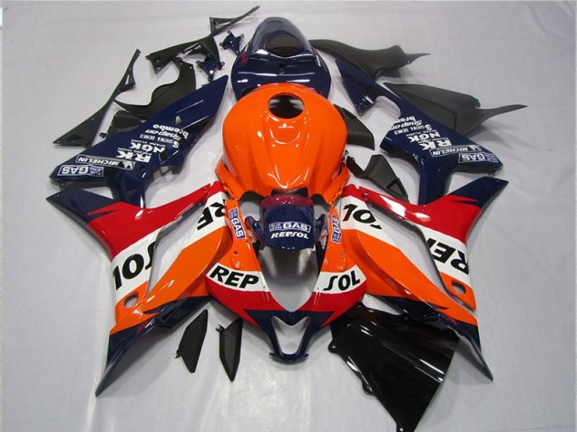 Carenado Moto CBR 600 RR 07-08 - Naranja Azul Negro Repsol Carenado Moto CBR 600 RR 07-08 - Naranja Azul Negro Repsol