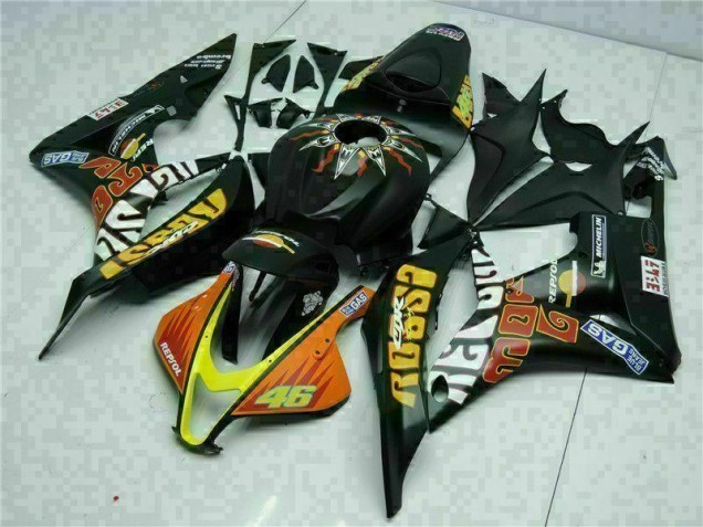 Carenado Moto CBR 600 RR 07-08 - Negro Amarillo Repsol 46