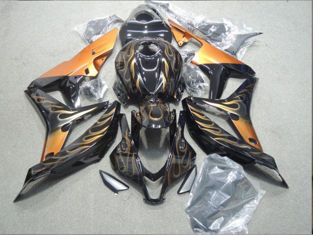 Carenado Moto CBR 600 RR 07-08 - Negro Naranja Llama