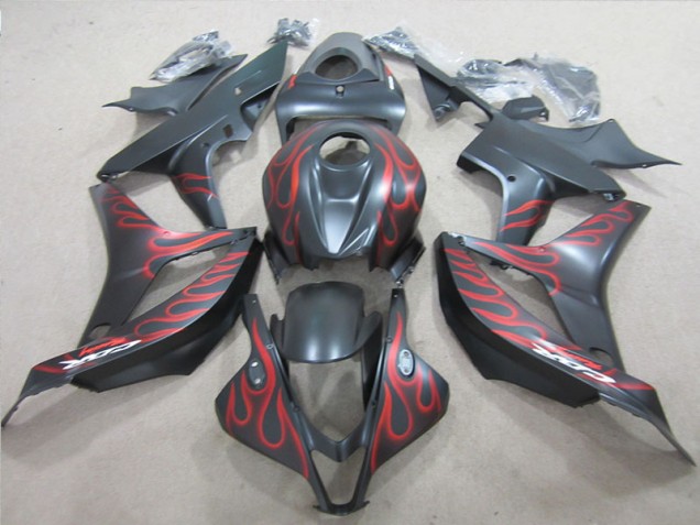 Carenado Moto CBR 600 RR 07-08 - Negro con Rojo Llama