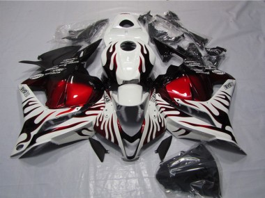 Carenado Moto CBR 600 RR 09-12 - Blanco Negro Rojo Llama