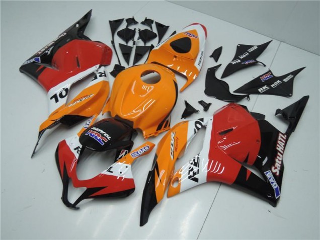 Carenado Moto CBR 600 RR 09-12 - Naranja Rojo Negro Repsol