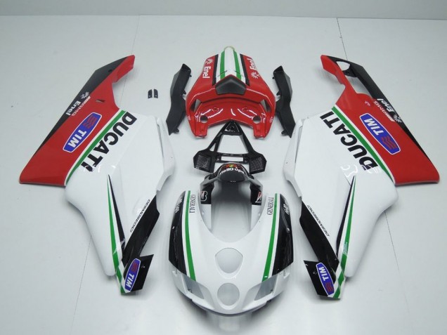 Carenado Moto Ducati 749 999 05-06 - Blanco Rojo Enel Carenado Moto Ducati 749 999 05-06 - Blanco Rojo Enel