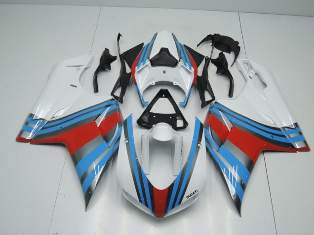 Carenado Moto Ducati 848 1098 1198 07-14 - Azul Blanco Rojo