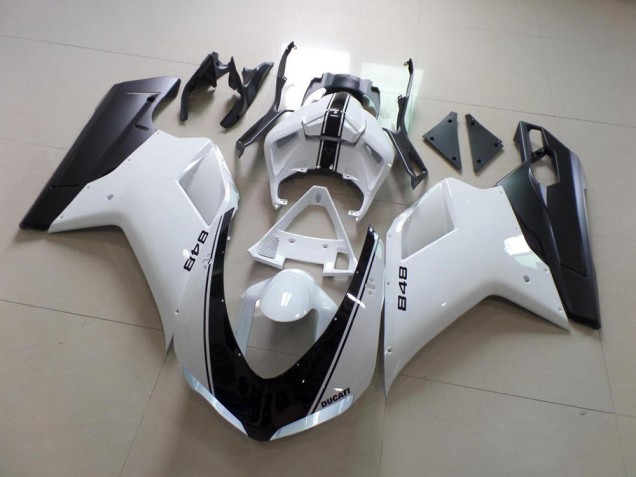 Carenado Moto Ducati 848 1098 1198 07-14 - Blanco & Negro Raya