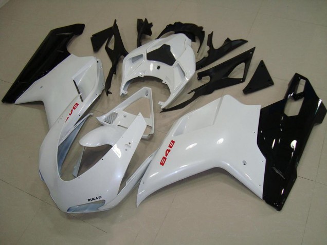 Carenado Moto Ducati 848 1098 1198 07-14 - Blanco Perla Negro