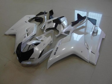 Carenado Moto Ducati 848 1098 1198 07-14 - Blanco Perla Negro Raya