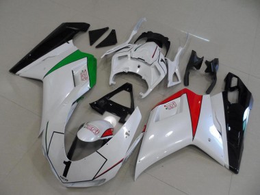 Carenado Moto Ducati 848 1098 1198 07-14 - Blanco Perla con Italy Flag