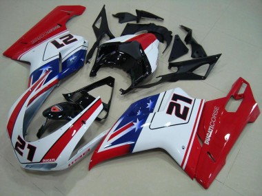 Carenado Moto Ducati 848 1098 1198 07-14 - Negro Blanco Rojo 21