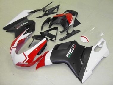 Carenado Moto Ducati 848 1098 1198 07-14 - Negro Mate Blanco Rojo