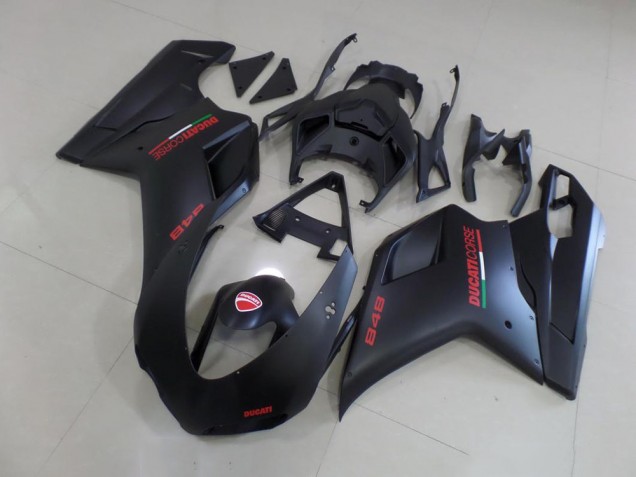 Carenado Moto Ducati 848 1098 1198 07-14 - Negro Mate Rojo Pegatinas
