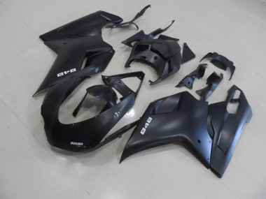 Carenado Moto Ducati 848 1098 1198 07-14 - Negro Mate con Blanco 848