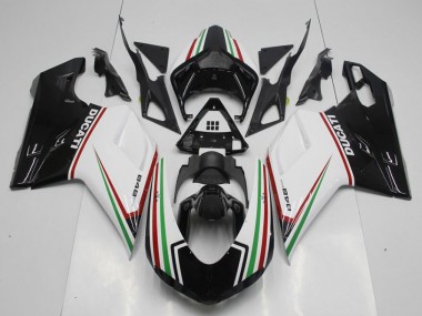 Carenado Moto Ducati 848 1098 1198 07-14 - Negro Verde Y blanco