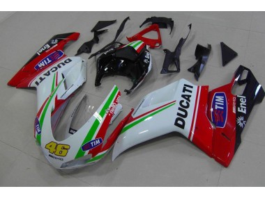 Carenado Moto Ducati 848 1098 1198 07-14 - Rojo Blanco Amarillo 46