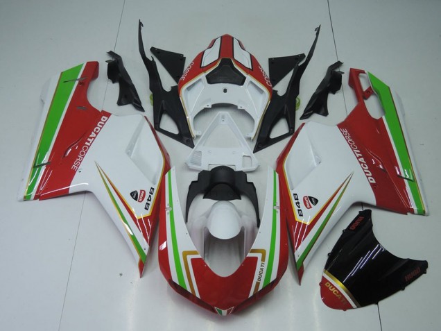 Carenado Moto Ducati 848 1098 1198 07-14 - Rojo Blanco & Verde
