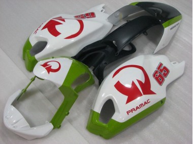 Carenado Moto Ducati Monster 696 08-12 - Blanco Rojo PRAMAC 65