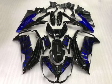 Carenado Moto EX650 12-16 - Llama azul negra