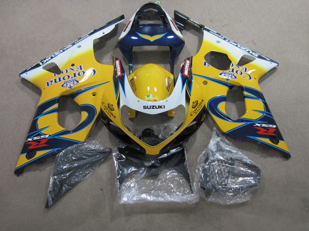 Carenado Moto GSXR 1000 K1 00-02 - Amarillo Azul Corona Extra Carenado Moto GSXR 1000 K1 00-02 - Amarillo Azul Corona Extra