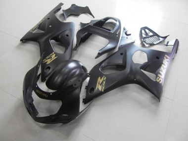 Carenado Moto GSXR 1000 K1 00-02 - Todo Negro mate con calcomanía dorada
