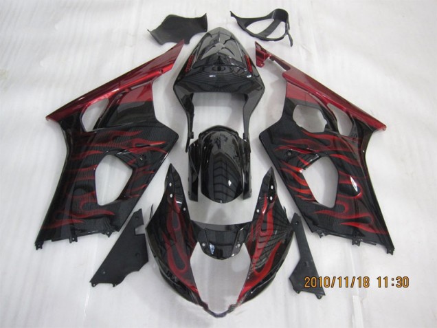 Carenado Moto GSXR 1000 K3 03-04 - Negro Rojo Llama Carenado Moto GSXR 1000 K3 03-04 - Negro Rojo Llama