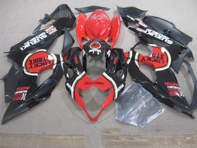Carenado Moto GSXR 1000 K5 05-06 - Negro Lucky Strike Rojo Motul