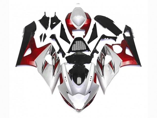 Carenado Moto GSXR 1000 K5 05-06 - Plata Rojo Negro Carenado Moto GSXR 1000 K5 05-06 - Plata Rojo Negro