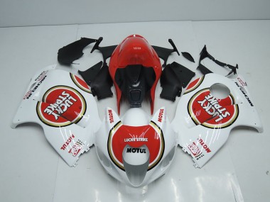 Carenado Moto GSXR 1300 Hayabusa 96-07 - Blanco Rojo Lucky Strike Motul