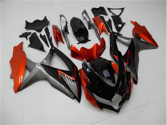 Carenado Moto GSXR 600 / 750 K8 08-10 - Negro Naranja Gris Carenado Moto GSXR 600 / 750 K8 08-10 - Negro Naranja Gris