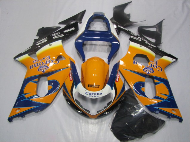Carenado Moto GSXR 600 K1 K2 K3 01-03 - Azul Naranja Corona Extra Carenado Moto GSXR 600 K1 K2 K3 01-03 - Azul Naranja Corona Extra