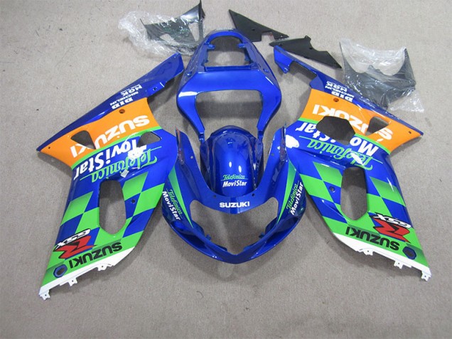 Carenado Moto GSXR 600 K1 K2 K3 01-03 - Azul Verde Telefumia Movistar