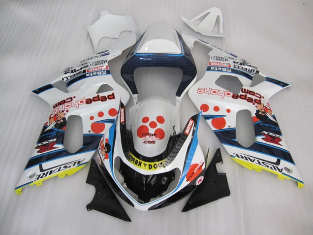 Carenado Moto GSXR 600 K1 K2 K3 01-03 - Blanco Azul Oscuro Dog Carenado Moto GSXR 600 K1 K2 K3 01-03 - Blanco Azul Oscuro Dog