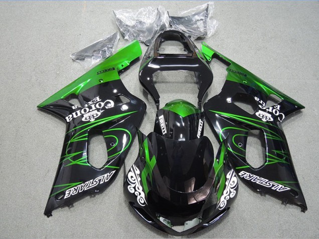 Carenado Moto GSXR 600 K1 K2 K3 01-03 - Negro Verde Corona Extra