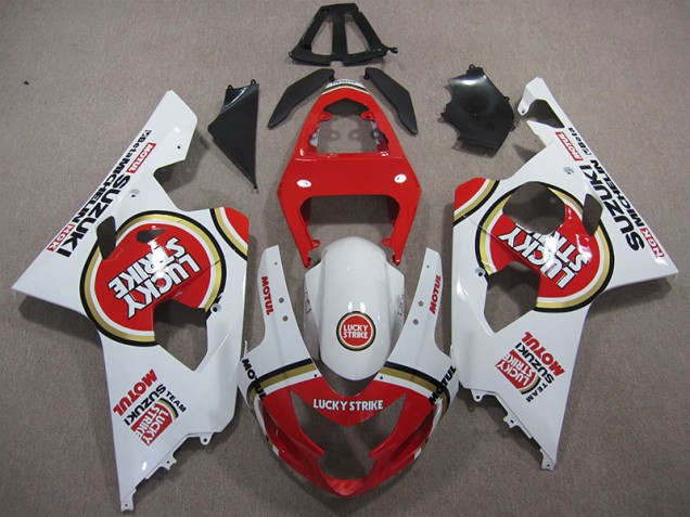 Carenado Moto GSXR 600 K4 04-05 - Rojo Blanco Lucky Strike Motul Carenado Moto GSXR 600 K4 04-05 - Rojo Blanco Lucky Strike Motul