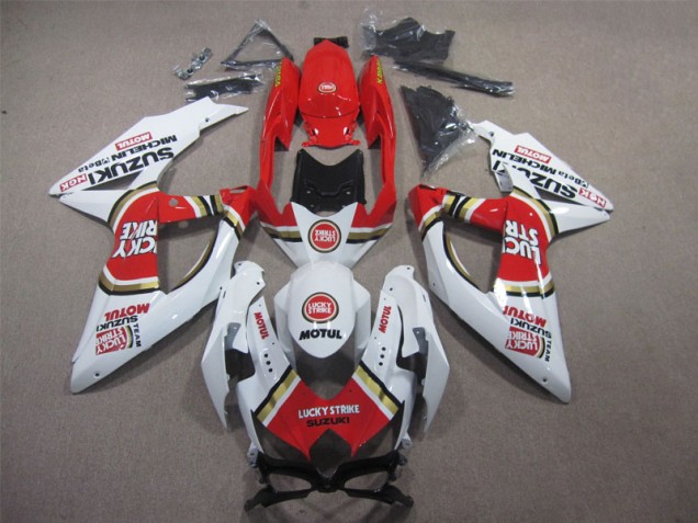 Carenado Moto GSXR 600 K8 08-10 - Blanco Lucky Strike Rojo Motul