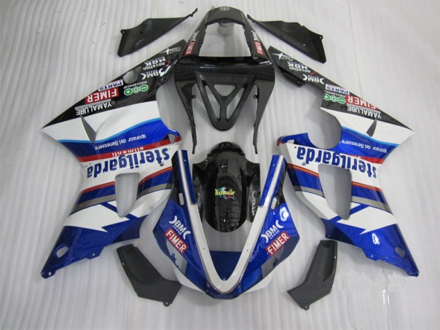 Carenado Moto R1 00-01 - Negro Blanco Azul Santander Carenado Moto R1 00-01 - Negro Blanco Azul Santander