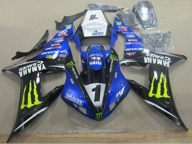 Carenado Moto R1 02-03 - Azul Negro Graves 1 Carenado Moto R1 02-03 - Azul Negro Graves 1